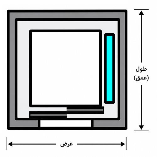 درب آسانسور راست بازشو