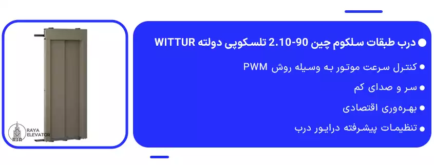 قیمت درب طبقات سلکوم چین 90-2.10 تلسکوپی دولته Wittur