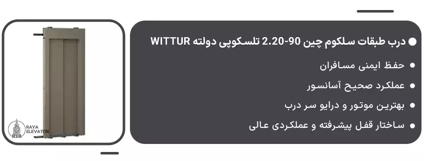 قیمت درب طبقات سلکوم چین 90-2.20 تلسکوپی دولته Wittur