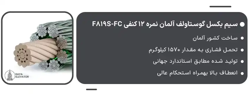 قیمت سیم بکسل گوستاولف آلمان نمره 12 کنفی F819S-FC1