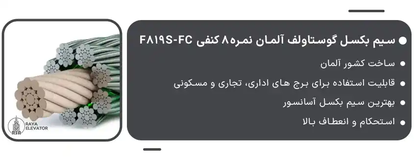 قیمت سیم بکسل گوستاولف آلمان نمره8 کنفی F819S-FC