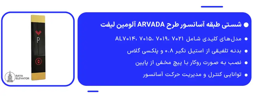 شستی طبقه آسانسور طرح ARVADA آلومین لیفت1