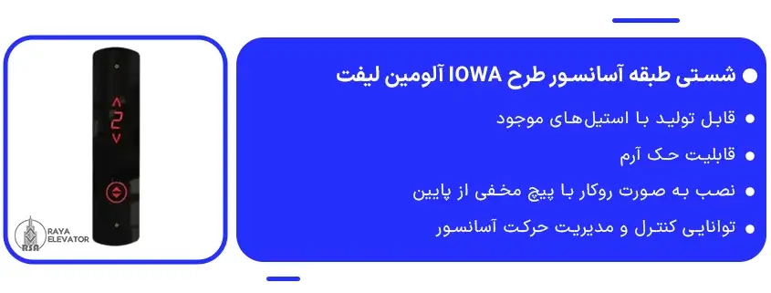 شستی طبقه آسانسور طرح IOWA آلومین لیفت