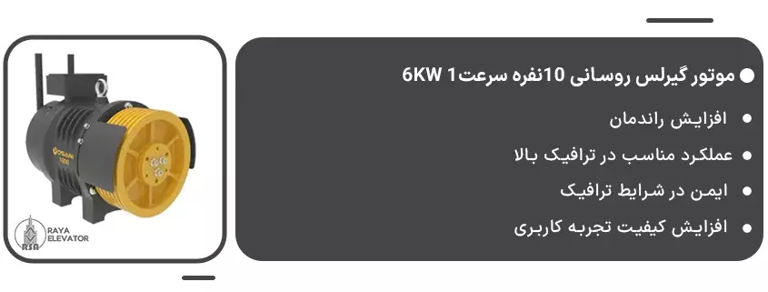 موتور گیرلس روسانی 10نفره سرعت1 6KW1