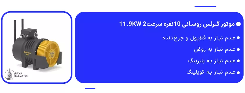 موتور گیرلس روسانی 10نفره سرعت2 11.9KW