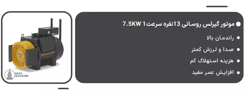 خرید موتور گیرلس روسانی 13نفره سرعت1 7.5KW1