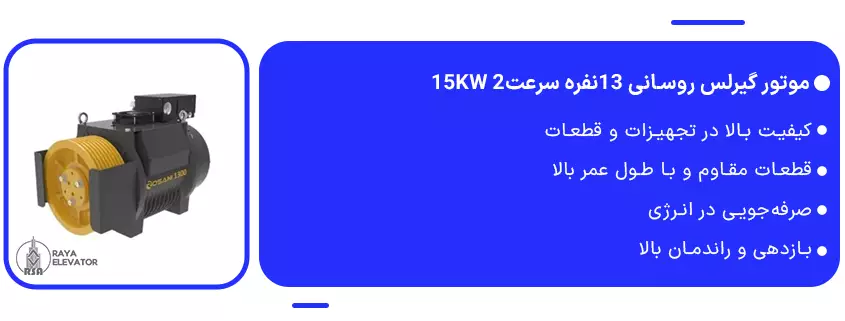 خرید موتور گیرلس روسانی 13نفره سرعت2 15KW1