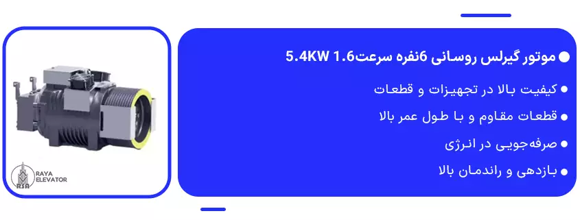 قیمت موتور گیرلس روسانی 6نفره سرعت1.6 5.4KW