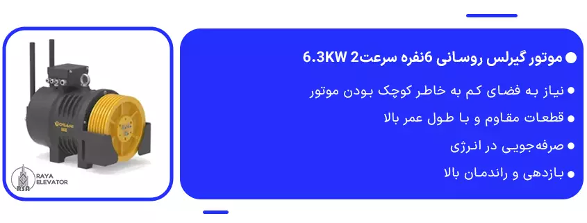 موتور گیرلس روسانی 6نفره سرعت2 6.3KW1