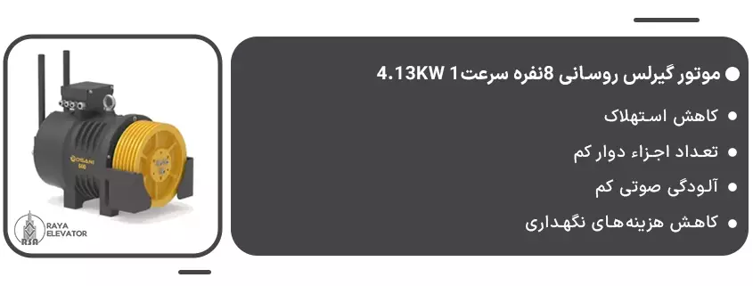 خرید موتور گیرلس روسانی 8نفره سرعت1 4.13KW1