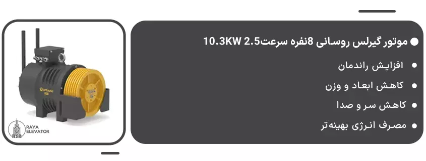 قیمت موتور گیرلس روسانی 8نفره سرعت2.5 10.3KW