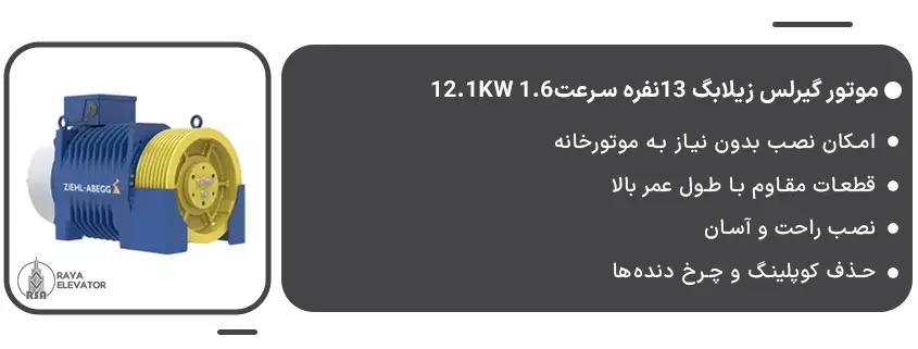 موتور گیرلس زیلابگ 13نفره سرعت1.6 12.1KW