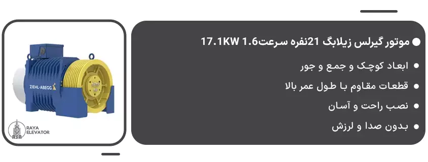 خرید موتور گیرلس زیلابگ 21نفره سرعت1.6 17.1KW1