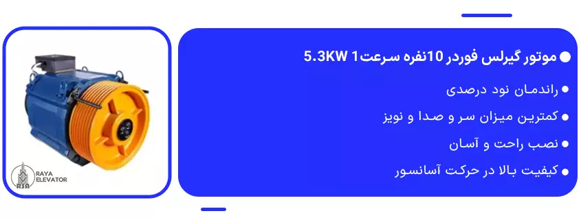موتور گیرلس فوردر 10نفره سرعت1 5.3KW