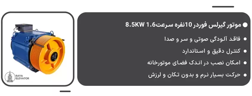 موتور گیرلس فوردر 10نفره سرعت1.6 8.5KW