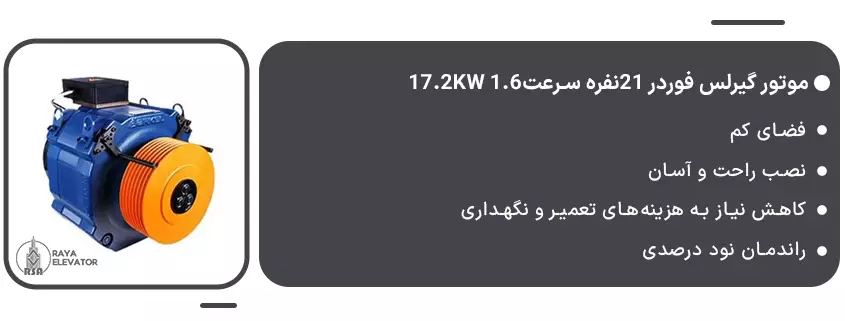 خرید موتور گیرلس فوردر 21نفره سرعت1.6 17.2KW1