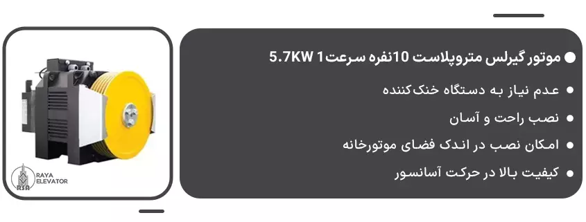 خرید موتور گیرلس متروپلاست 10نفره سرعت1 5.7KW1