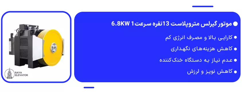 خرید موتور گیرلس متروپلاست 13نفره سرعت1 6.8KW1
