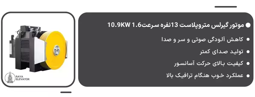 خرید موتور گیرلس متروپلاست 13نفره سرعت1.6 10.9KW1