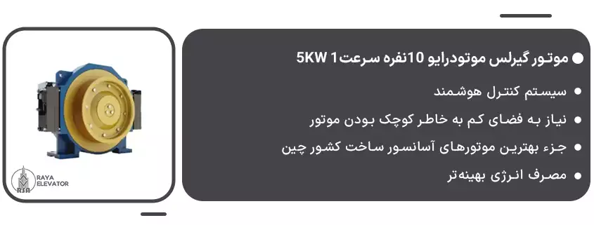 موتور گیرلس موتودرایو 10نفره سرعت1 5KW1