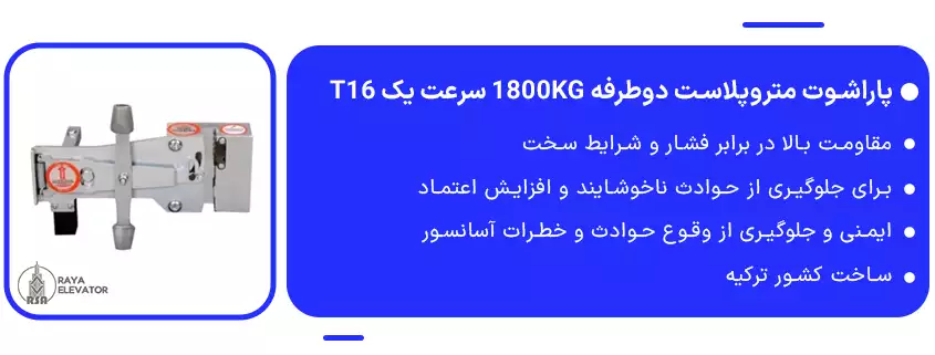 پاراشوت متروپلاست دوطرفه 1800KG سرعت یک T16 1