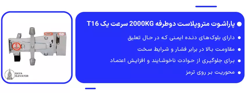 پاراشوت متروپلاست دوطرفه 2000KG سرعت یک T16