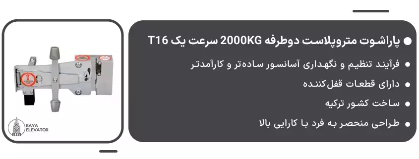 قیمت پاراشوت متروپلاست دوطرفه 2000KG سرعت یک T16 1