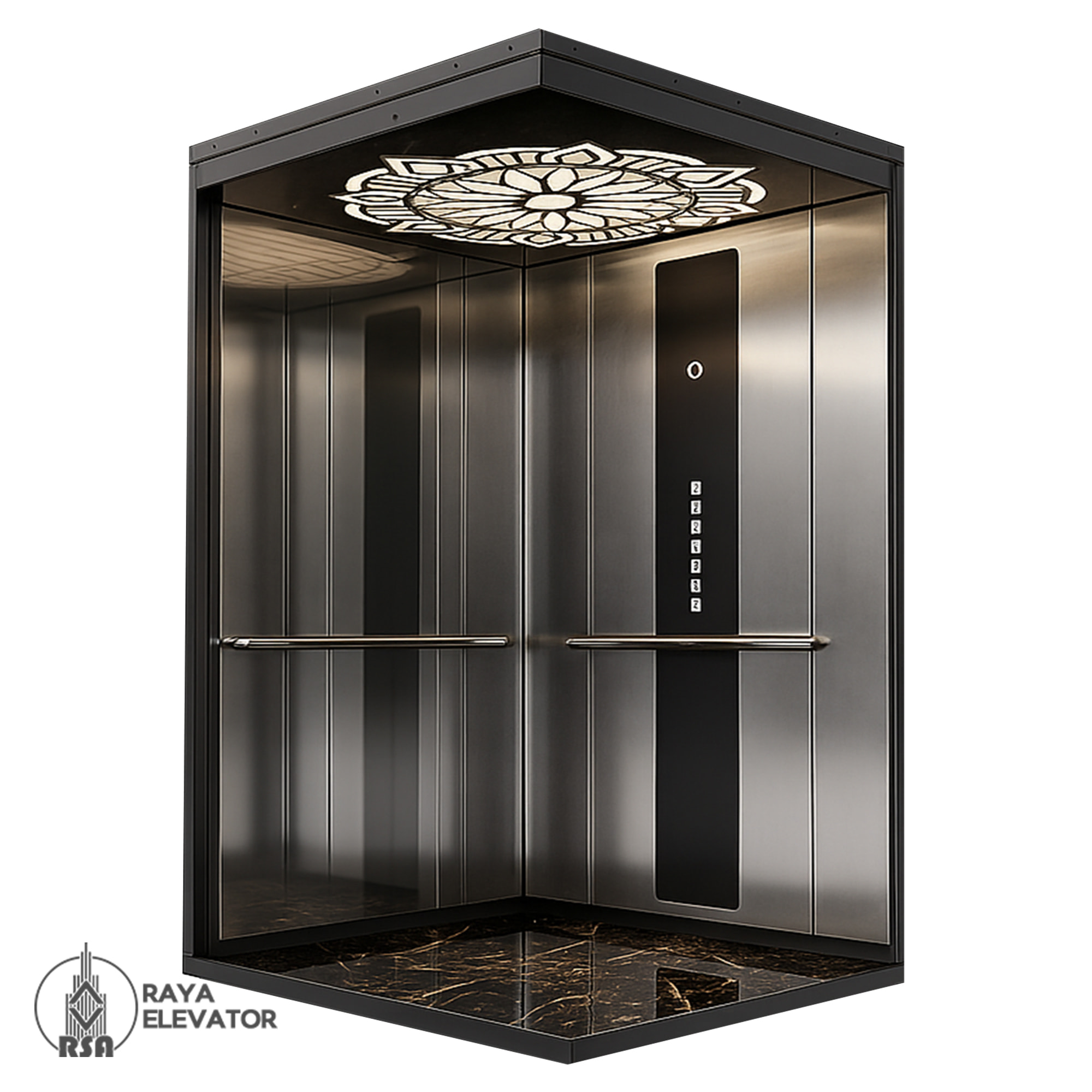 قیمت کابین آسانسور استیل کد 3850 نقره ای