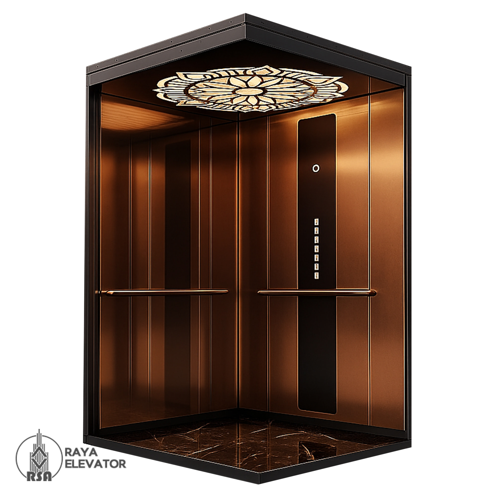 خرید کابین آسانسور استیل کد 3850 رزگلد