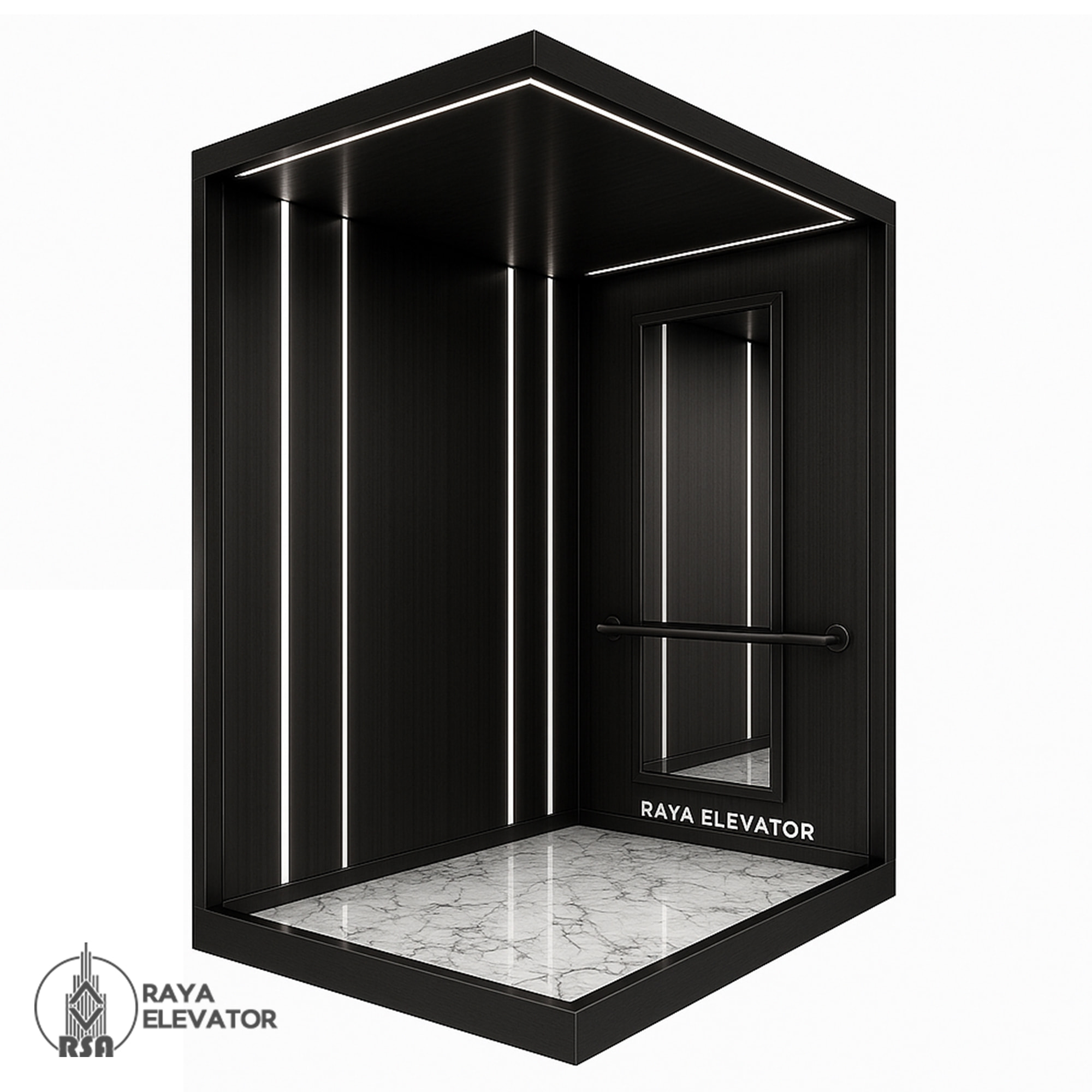 کابین آسانسور لوکس مشکی