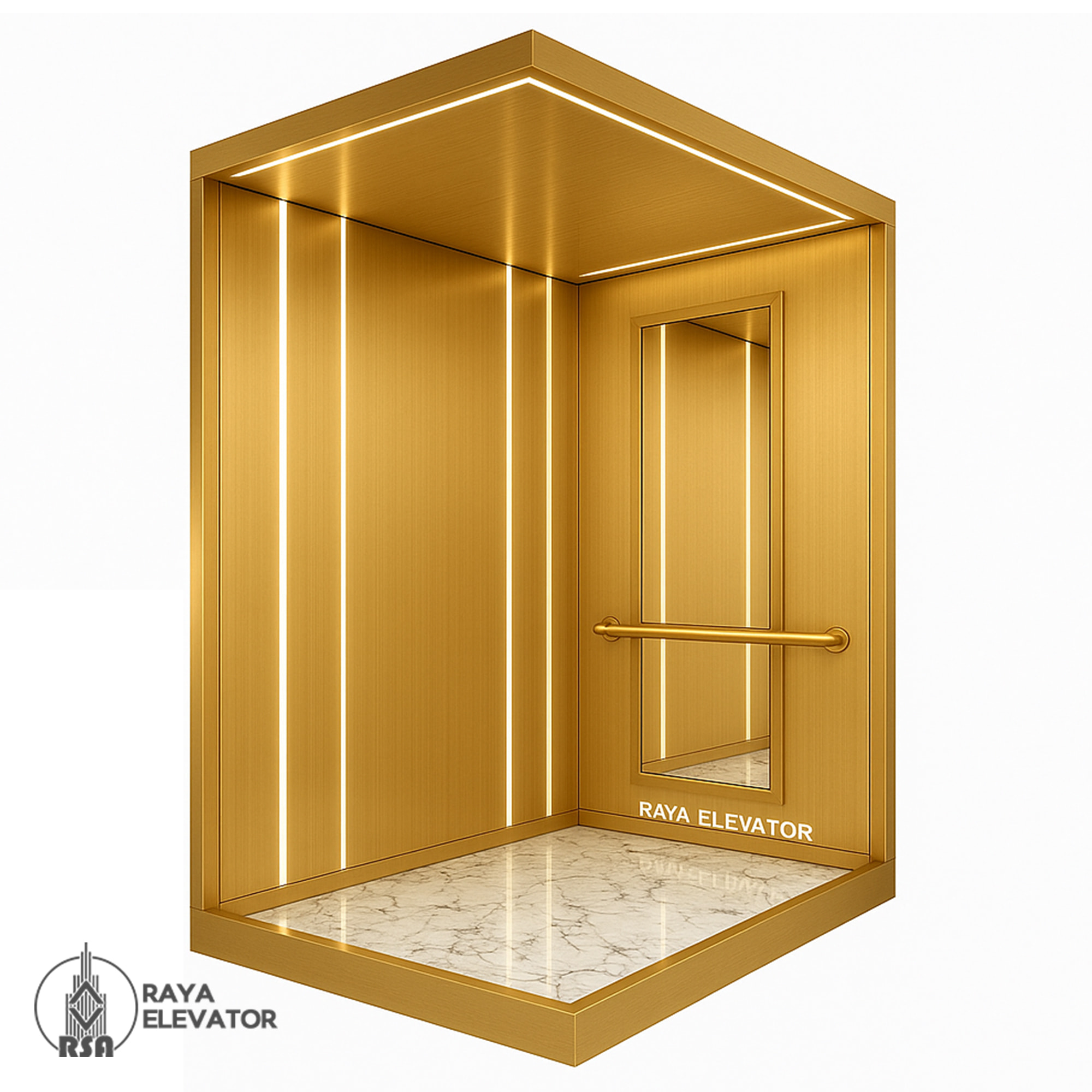 قیمت کابین آسانسور لوکس طلایی