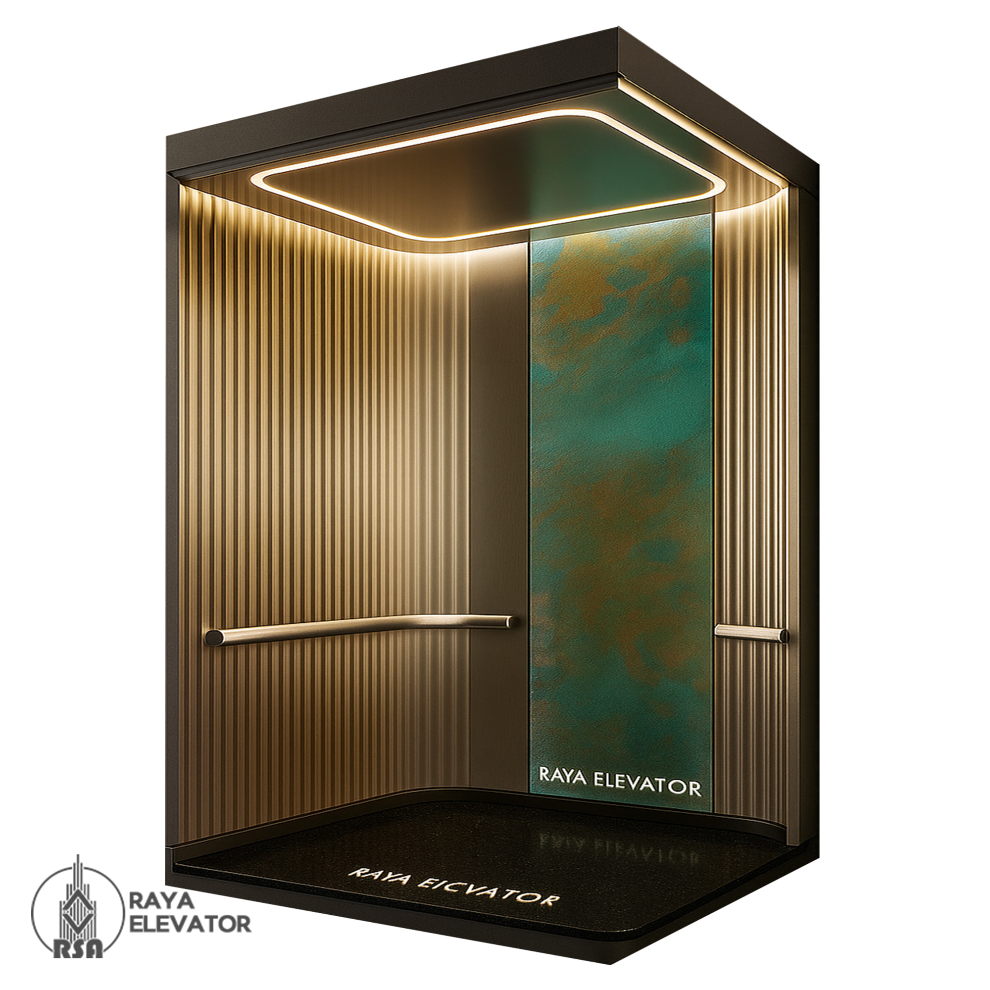 کابین آسانسور کد 3715 شامپاینی