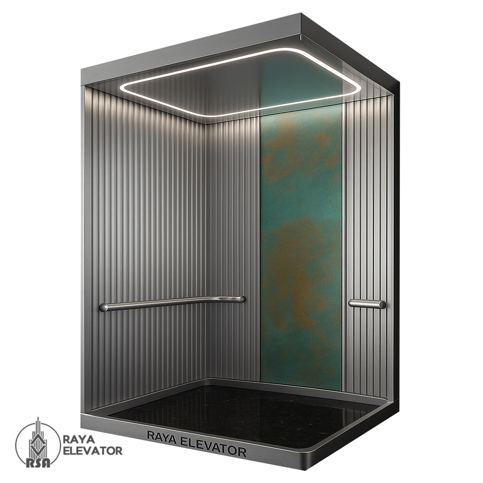 کابین آسانسور کد 3715 نقره ای