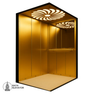 کابین آسانسور استیل خشدار طلایی