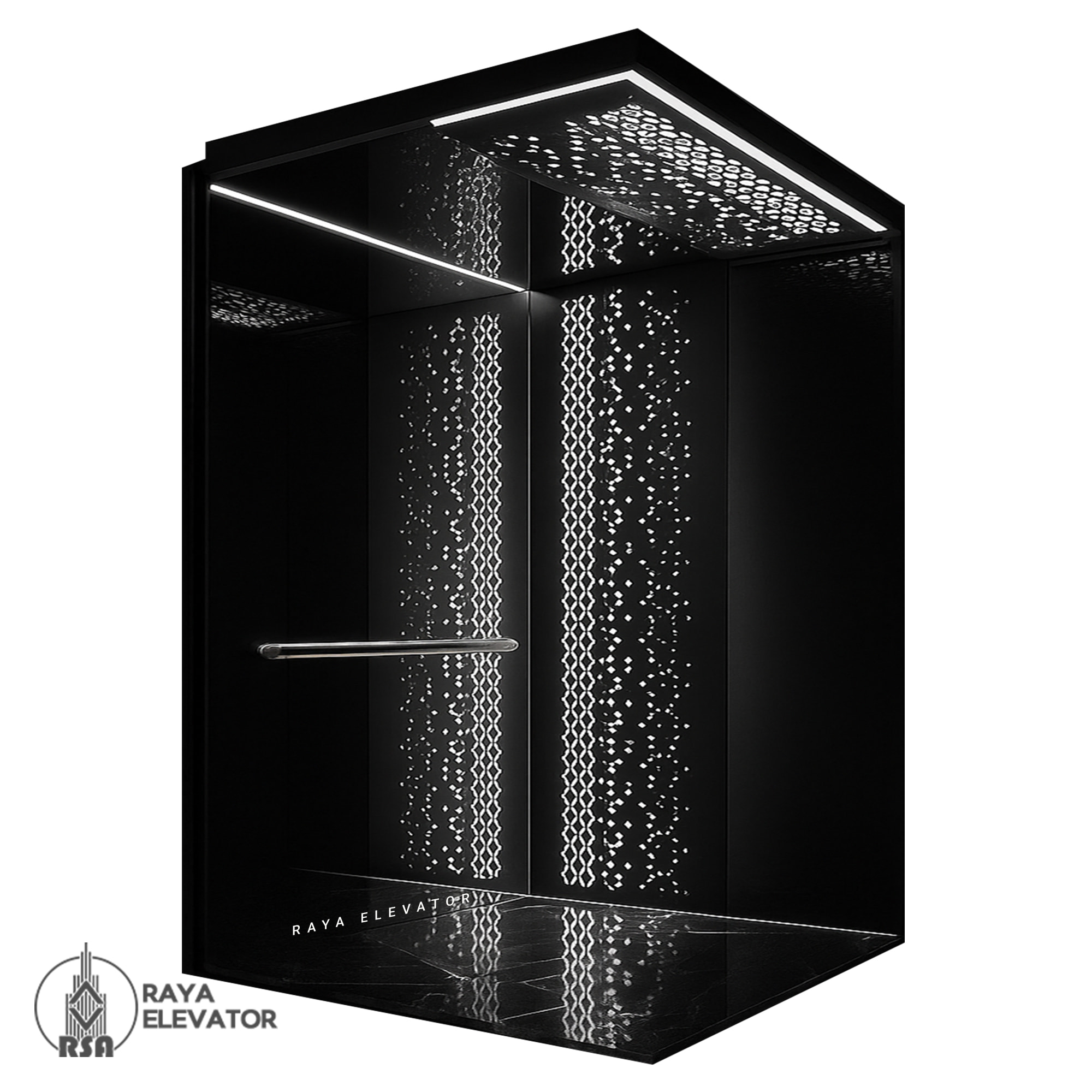 کابین آسانسور استیل گندمی کد 3715 مشکی