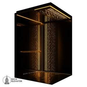 کابین آسانسور استیل گندمی کد 3715 طلایی