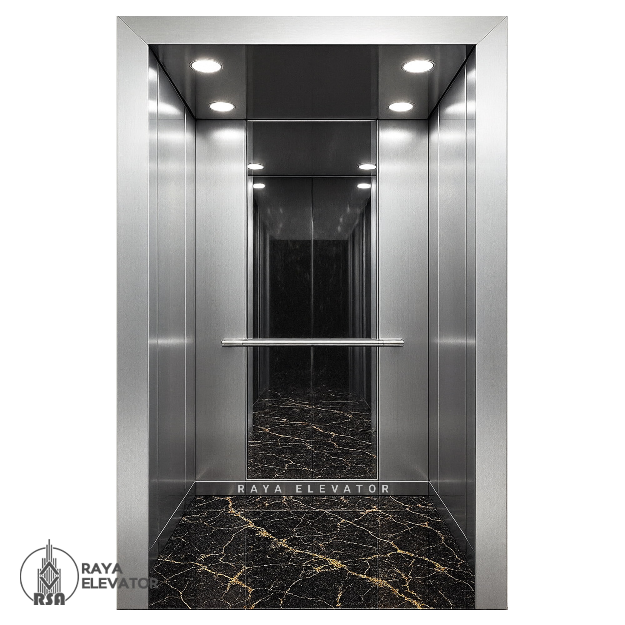 کابین آسانسور استیل میرور نقره ای