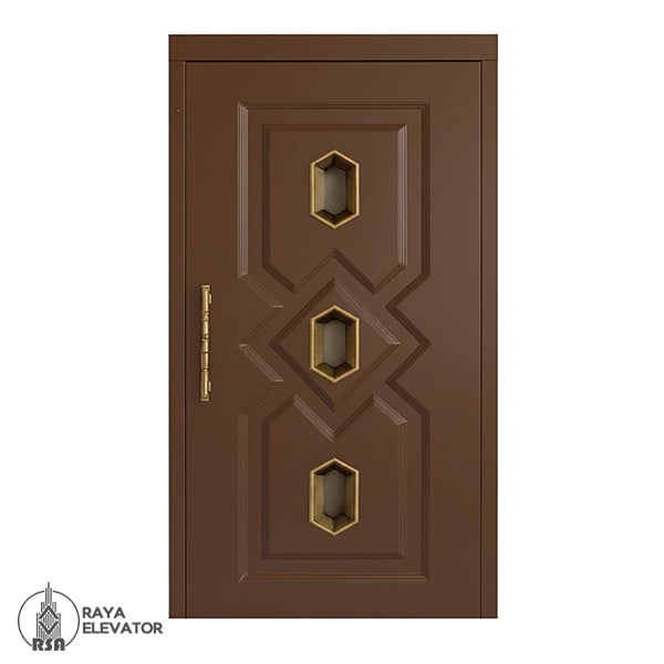 قیمت درب لولایی آسانسور کد ۶۰۷۵ قهوه ای