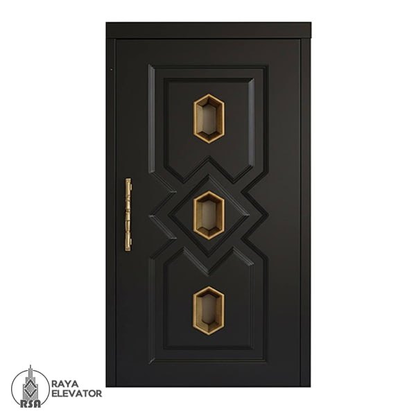 درب لولایی آسانسور کد ۶۰۷۵ مشکی