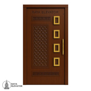 خرید درب لولایی آسانسور کد 6057 قهوه ای