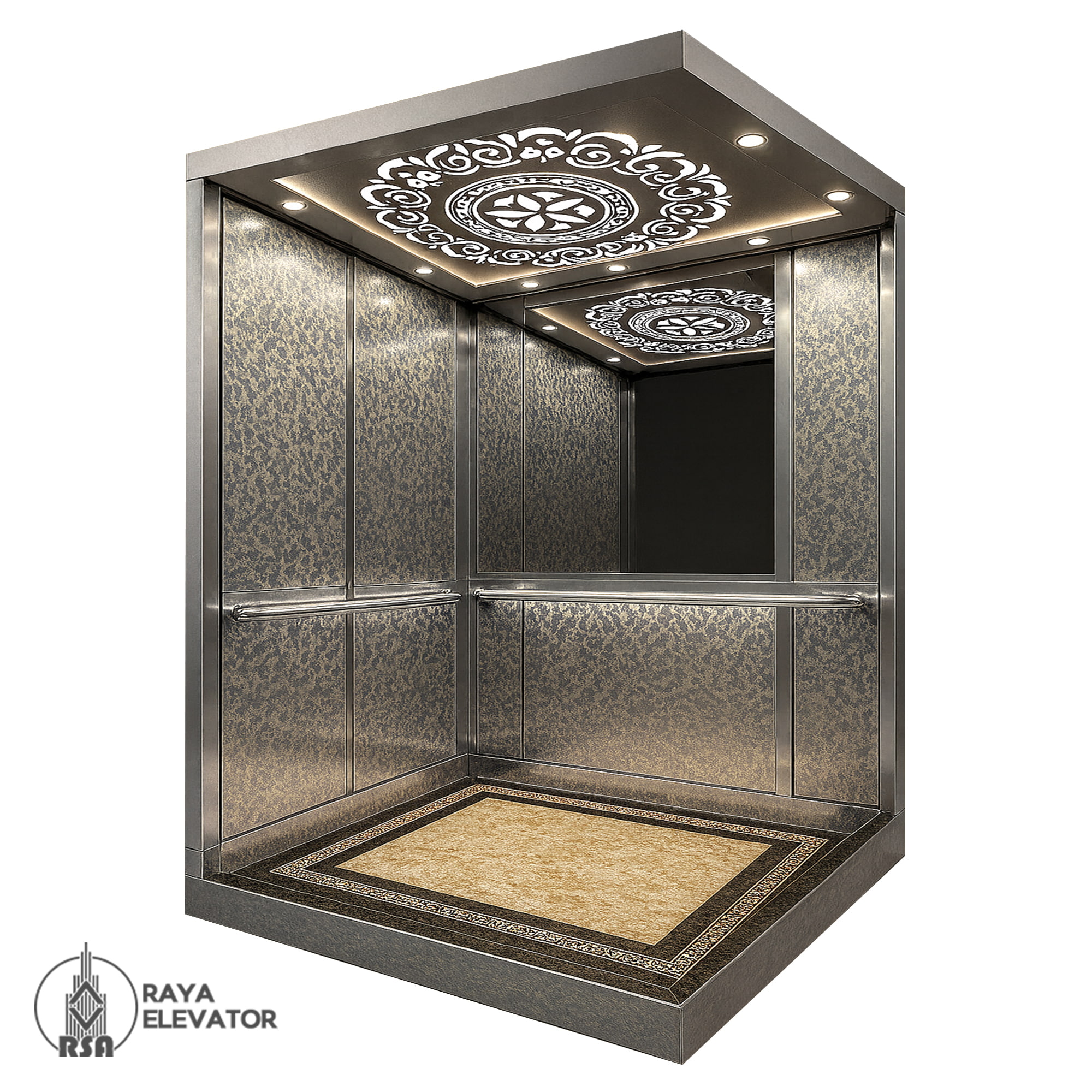 قیمت کابین آسانسور تایل نقره ای