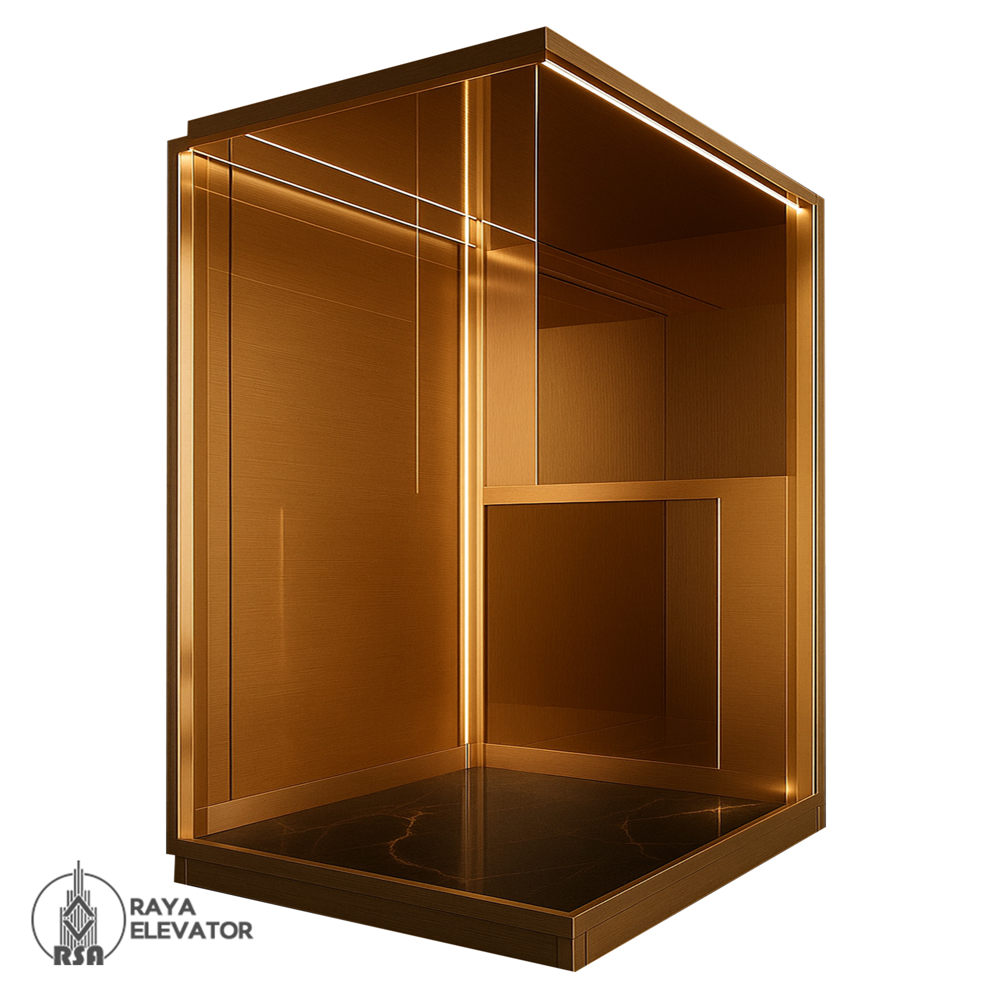 کابین آسانسور کد 3711 رزگلد