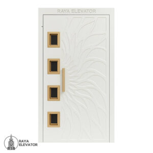 درب آسانسور لولایی کد ۶۰۱۱ طرح برگ سفید