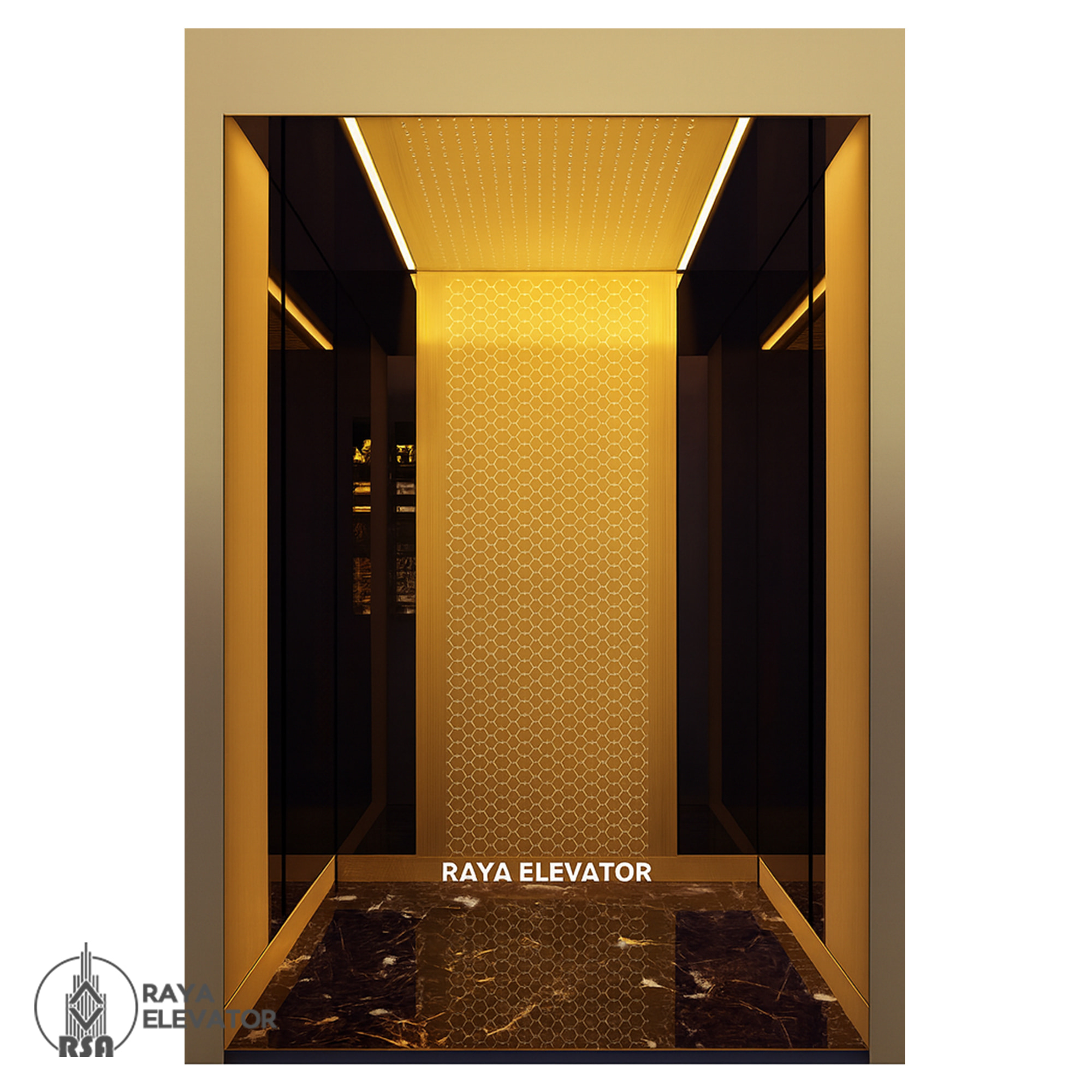 کابین استیل خشدار طلایی کد3712