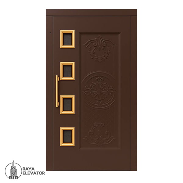 بهترین درب آسانسور لولایی کد 6033 قهوه ای