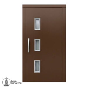 قیمت درب آسانسور لولایی کد 6064 طرح کلاسیک قهوه ای
