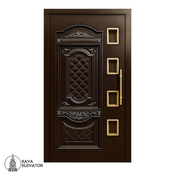 خرید درب آسانسور لولایی کد 6032 قهوه ای