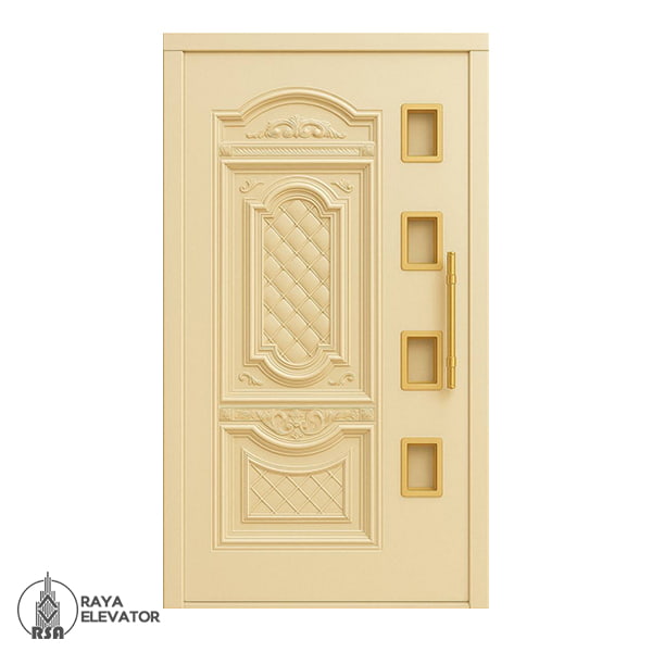 قیمت بهترین درب آسانسور لولایی کد 6032 کرم