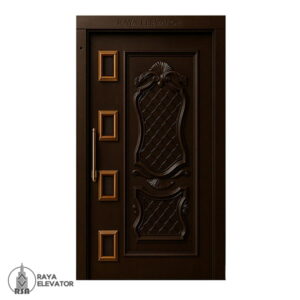 قیمت درب آسانسور لولایی طرح دیپلمات قهوه ای