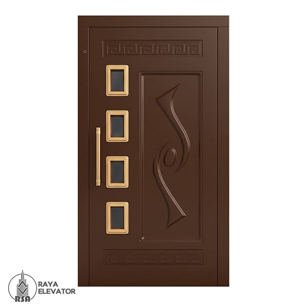 قیمت درب آسانسور لولایی کد 6044 قهوه ای